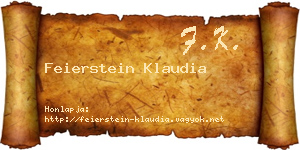 Feierstein Klaudia névjegykártya